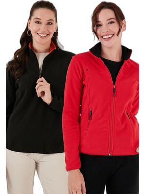 Aesco Lela Slim Fit Yumuşak Dokulu Anti-Pilling Tüylenme Yapmayan 2'li Paket Polar Bayan Polar 590700200S2