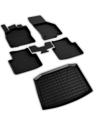 Aesco Ferrous Autoaccessories Volkswagen Tiguan ile Uyumlu 4d Paspas ve Stepnesiz 3D Bagaj Havuzu 2017 2023