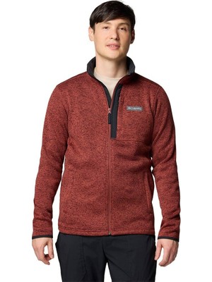 Aesco Columbia Sweater Weather Tam Fermuarlı Erkek Polar Üst Koyu Kırmızı S
