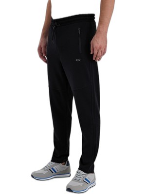 Aesco Slazenger Ones In Erkek Fermuar Cepli Siyah Eşofman Altı