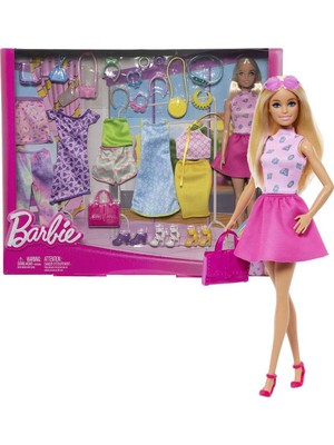 Aesco Barbie ve Muhteşem Kıyafetleri Barbie Bebek ve Kıyafetleri, Birlikte Giyilebilir Giysiler ve Aksesuarlar HKB07
