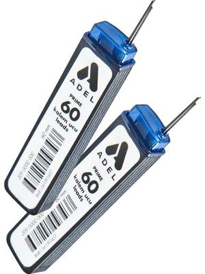 Aesco Adel Prime Min Kalem Ucu, 0.7 Mm, 60 Mm, 60LIK Siyah Uç, 2 Kutu