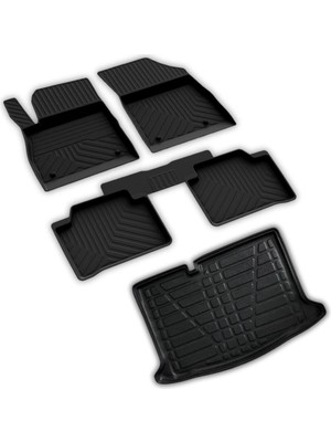 Aesco Ferrous Autoaccessories Nissan Micra ile Uyumlu 4d Paspas ve 3D Bagaj Havuzu 2020 ve Üstü