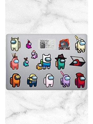 Aesco Ms Major Selection Among Us Temalı Defter Ajanda Planner Bullet Journal Laptop Notebook Tablet Sticker Seti 16 Adet