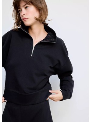 Mango Fermuarlı Boğazlı Sweatshirt