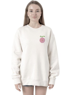 Aesco Tshirthane One Piece Anime Hana Hana Devil Fruit Beyaz Kadın 2ip Sweatshirt P19266S5243, Xl