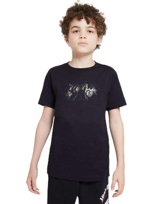 Aesco Qivi Unisex Çocuk Siyah Astronol Kuru Kafa Uzaylı Gitar Gitarist Baskılı Sweatshirt SFK0944-COCTS, 5-6 Yaş