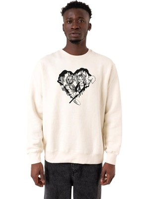 Aesco Tshirthane Chucky And Bride Horror Ekru Erkek 2ip Sweatshirt P19559S2570, S