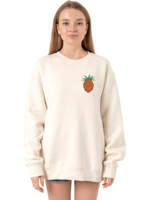 Aesco Tshirthane One Piece Anime Bara Bara Devil Fruit Ekru Kadın 2ip Sweatshirt P19196S4580, Xs