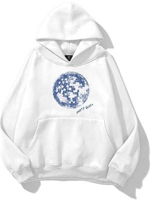 Aesco Tarzsokak Unisex Party Queen Sweatshirt Beyaz, BEYAZ-194, S