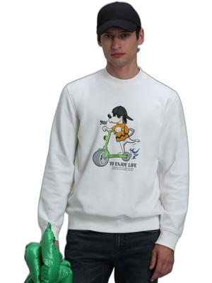 Aesco Lufıan Igor Sweatshirt Kırık Beyaz, Xl, 112030128, Kırık Beyaz, Erkek