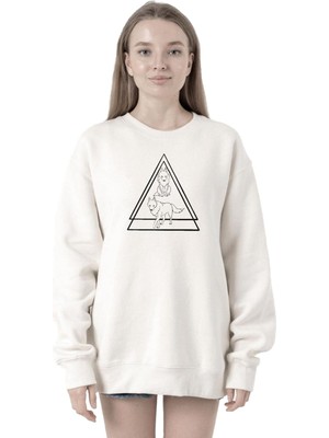 Aesco Tshirthane Princess Mononoke Wolves Beyaz Kadın 2ip Sweatshirt P22542S5051, Xl