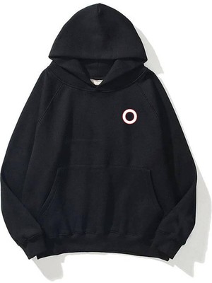 Aesco Tarzsokak Unisex O Harfli Siyah Sweatshirt, SIYAH-764, S