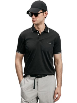 Aesco Lufian Erkek Hold Smart Polo T-Shirt 111040251 Siyah