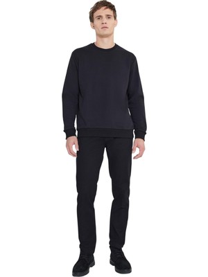 Aesco Ac&co/altınyıldız Classics Standart Fit Normal Kesim Bisiklet Yaka Pamuklu Sweatshirt, Renk Siyah, Beden S