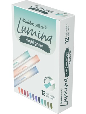 Aesco Scrikss Office Lumina Fosforlu Kalem Lotus Colour - 687U 12 Lik Amb
