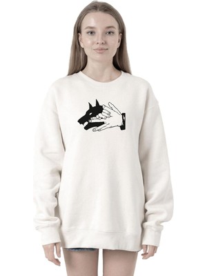 Aesco Tshirthane Jujutsu Kaisen Anime Divine Dogs Beyaz Kadın 2ip Sweatshirt P21645S4214, S