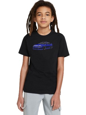 Aesco Qivi Unisex Çocuk Siyah Nissan Silvia Baskılı Sweatshirt SFK0734-COCTS, 5-6 Yaş