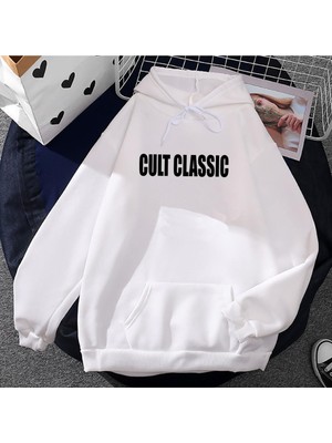 Aesco Tarzsokak Beyaz Unisex Kült Klasik Charli Xcx Rahat Caderas Capucha Üze, BEYAZ-536, M