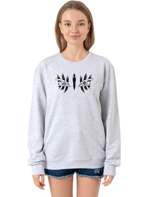 Aesco Tshirthane Demon Slayer Anime Upper Moon Demon Eyes Grimelanj Kadın 2ip Sweatshirt P20898S6476, S