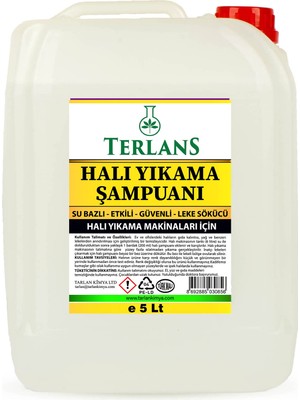 Die Grup Terlans Parfümlü Halı Yıkama Şampuanı, 5 Lt Makine Için Köpük ve Ph Ayarlı Konsantre Şampuan