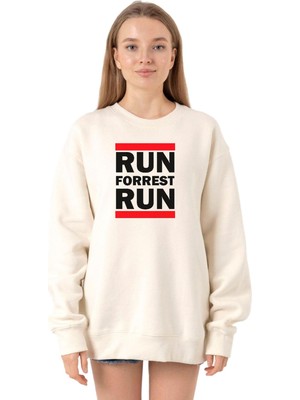Aesco Tshirthane Forrest Gump Run Forrest Run Ekru Kadın 2ip Sweatshirt P21072S4587, Xl