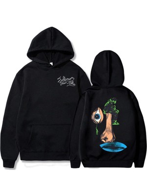 Aesco Tarzsokak Siyah Unisex 2025 Album Balloonerism Graphic Maccmiller Singer Printing Sweatshirts Moletom Mascul, SIYAH-973, L