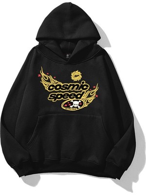 Aesco Tarzsokak Unisex Cosmic Speed Sweatshirt Siyah, SIYAH-197, M