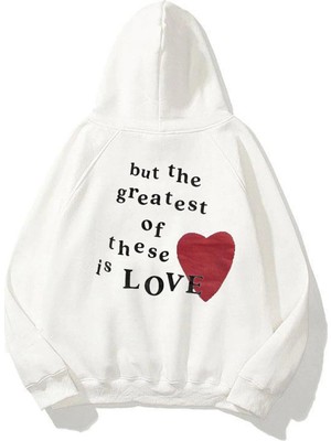 Aesco Tarzsokak Unisex Hope Love Beyaz Sweatshirt, BEYAZ-701, L