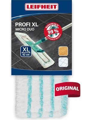 Die Grup Leifheit Profesyonel Mikro Duo Xl, Tüm Zemin Türleri Için, Zemin Sileceği Yedek Kılıf, 2 Fiber Sistemi Sayesinde Ideal Kir Toplaması Için, Mikrofiber Temizleme Bezi, Fayans ve Laminat Için Ideal