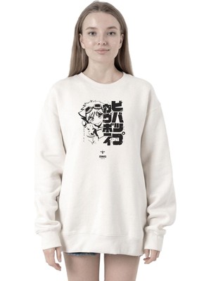 Aesco Tshirthane Cowboy Bebop Vintage Ein And Ed Beyaz Kadın 2ip Sweatshirt P20723S6619, M