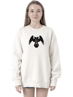 Aesco Tshirthane Thor's Ravens Huginn And Muninn Beyaz Kadın 2ip Sweatshirt P21841S2754, S