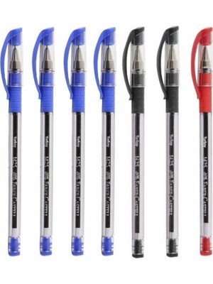 Aesco Faber Castell 1425 Tükenmez Kalem 7'li Set, 4 Mavi-2 Siyah-1 Kırmızı