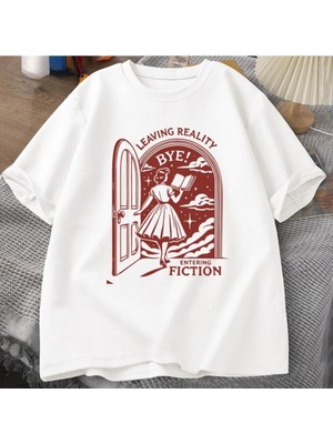 Aesco Tarzsokak Beyaz An Vintage Eğlenceli Kitap Sevgilisi Okuma Streetwear Grafik Vi, Beyaz-93, M
