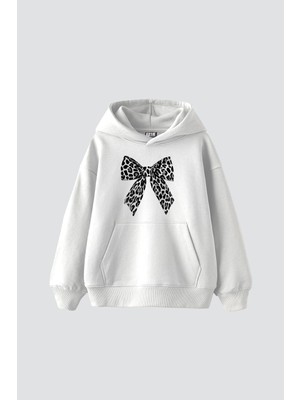 Aesco Tarzsokak Fiyonk Leopar "v2" Baskılı Oversize Unisex Premium Beyaz, BEYAZ-249, S