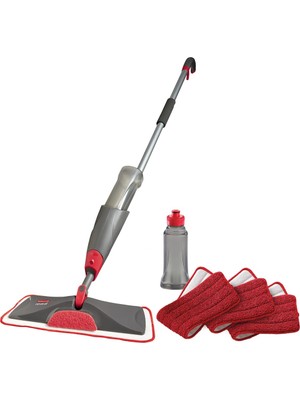 Die Grup Rubbermaid Mikrofiber Ortaya Çıkarma Sprey Paspas Zemin Temizleme Seti, 3 Mikrofiber Islak Pedli, Islak ve Kuru Kullanım Için 1 Çözüm Doldurulabilir Şişeler, Yıkanabilir ve Yeniden Kullanılabilir