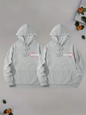 Aesco Tarzsokak Renkli Kapşonlu Sweatshirt Çift Sevgili Kombinleri Couple Clothing, RENKLI-K83, L