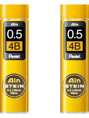 Aesco Pentel Ain Stein Mekanik Dolum Uçları, 2 Tüplü Paket (0,5 mm 4b)