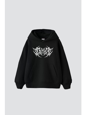 Aesco Tarzsokak Dusk Baskılı Oversize Unisex Siyah, SIYAH-401, M