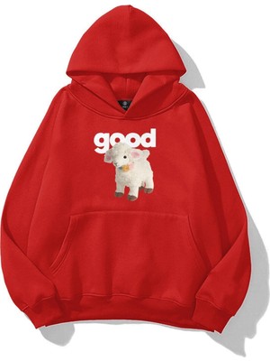 Aesco Tarzsokak Unisex Good Sweatshirt Kırmızı, Kırmızı-18, Xl