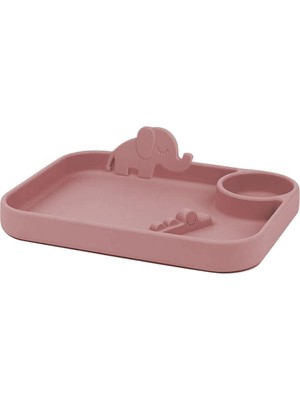 Die Grup Meleni Baby Silikon 3 Bölmeli Bebek Beslenme Tabağı,silikon Tabak, Silikon Beslenme Aksesuarı - Pembe