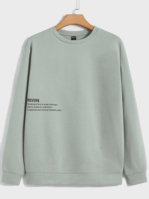 Aesco Tarzsokak Coko Serisi Slogan Graphic Pullover, Nane Yeşili, S/m