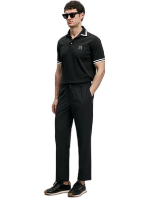 Aesco Lufian Erkek Cole Smart Polo T-Shirt 111040237 Siyah