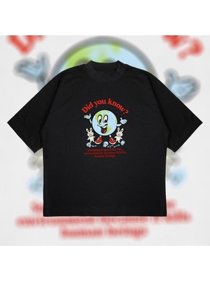 Aesco Tarzsokak Smoke Is Good Oversize Unisex Pamuklu Nefes Alan Kalın Kumaşlı, SIYAH895, Xl
