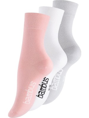 Aesco Meristanbul 3 Çift Bambu Çorap, Erkekler ve Kadınlar Için Unisex Bambu Çoraplar (Pastel Tonları (Pembe, Gri, Beyaz), 35-38)