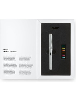Aesco Lamy Safari Dolma Kalem Metal Klips F Uç All White Renkli Halkalı Özel Set