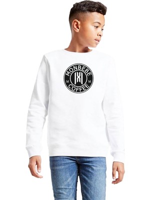 Aesco Tshirthane Monsta x Monbebe Coffee Beyaz Çocuk 2ip Sweatshirt P22119S5794, 5-6 Yaş