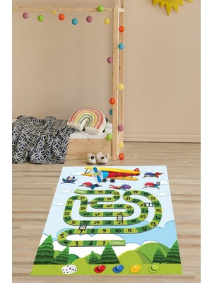 Die Grup Pelangi Sayılar Yıkanabilir Kaymaz Taban Leke Tutmaz Çocuk Odası Halısı, Kırmızı-Sarı-Mavi-Yeşil 120 x 200