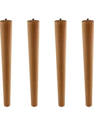 Aesco Doğal Ahşap 4’lü Set 35 cm Kahverengi Boyalı Sehpa ve Masa Ayağı Bohem Silindir Model Modern Mobilya