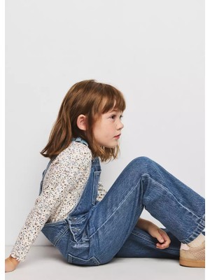 MANGO Baby Dikişli denim tulum